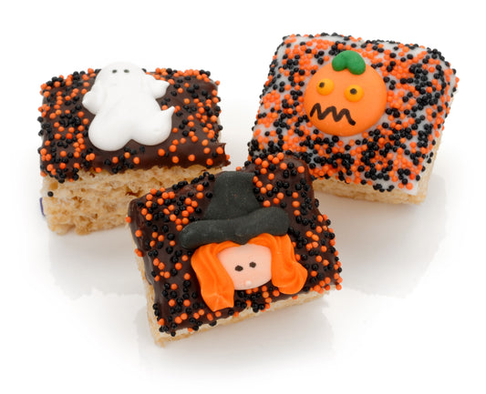 Halloween Chocolate Hand Dipped Mini Rice Treat- Single