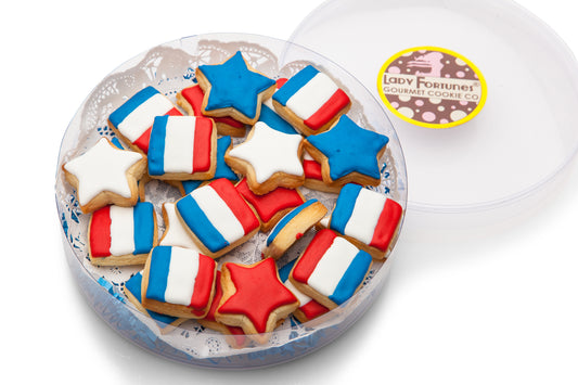 Mini Iced Patroitic Sugar Cookies - Clear Acetate