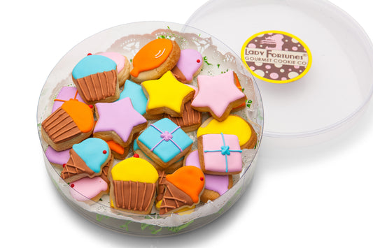 Birthday Mini Iced Sugar Cookies - Clear Acetate