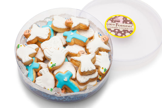 Christening Mini Iced Sugar Cookies - Clear Acetate