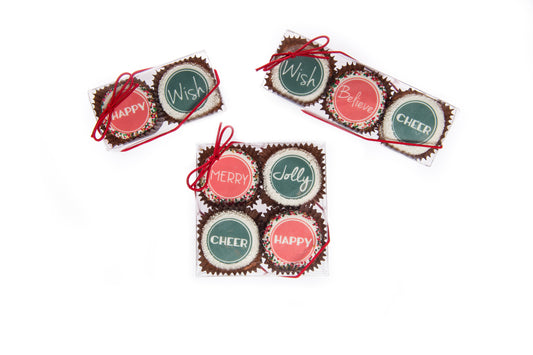 Christmas Hand Dipped & Decorated Sandwich Cookie-Clear Box