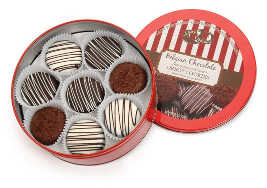 Classic Hand Dipped & Decorated Sandwich Cookie- Tin of 16