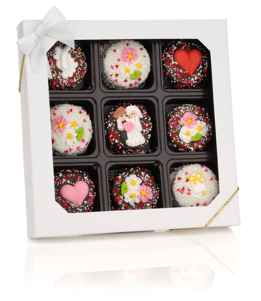 Wedding Hand Dipped & Decorated Sandwich Cookie- Gift Box