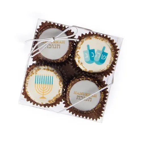 Hanukkah Hand Dipped & Decorated Sandwich Cookie-Clear Box