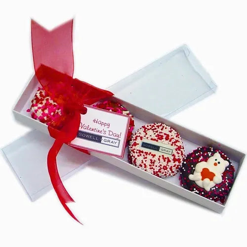 Corporate Valentine Edition Hand Dipped & Decorated Sandwich Cookie-Box of 4