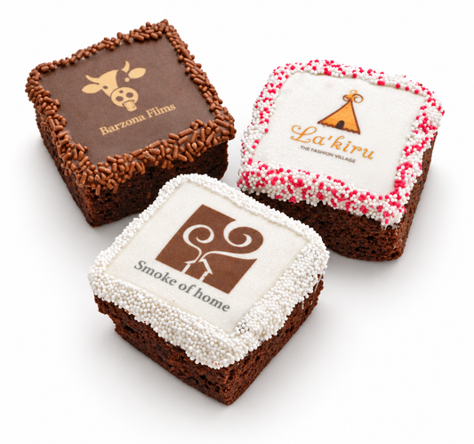 2.5 Inch Edible Image Brownies -Chocolate Dipped