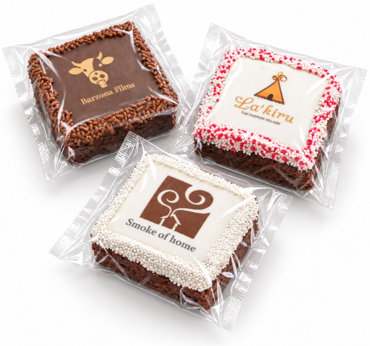 2.5 Inch Edible Image Brownies -Chocolate Dipped