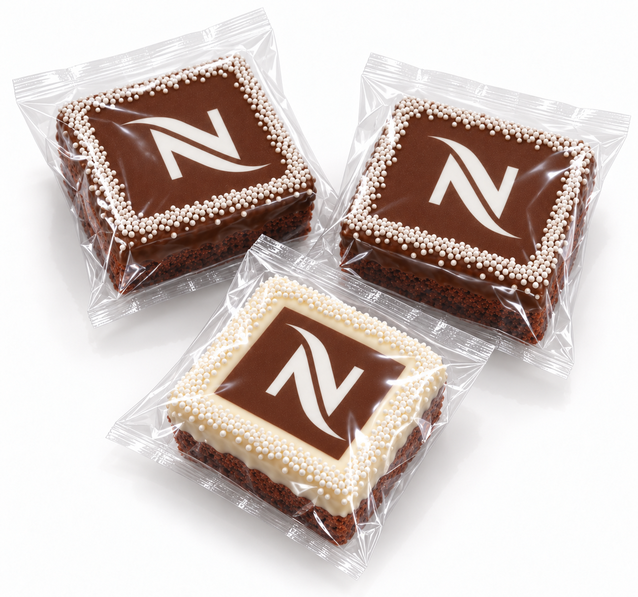 2.0 Inch Edible Image Brownies -Chocolate Dipped
