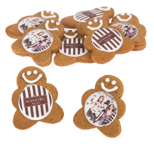 2" Gingerbread Men Logo Cookies - Single
