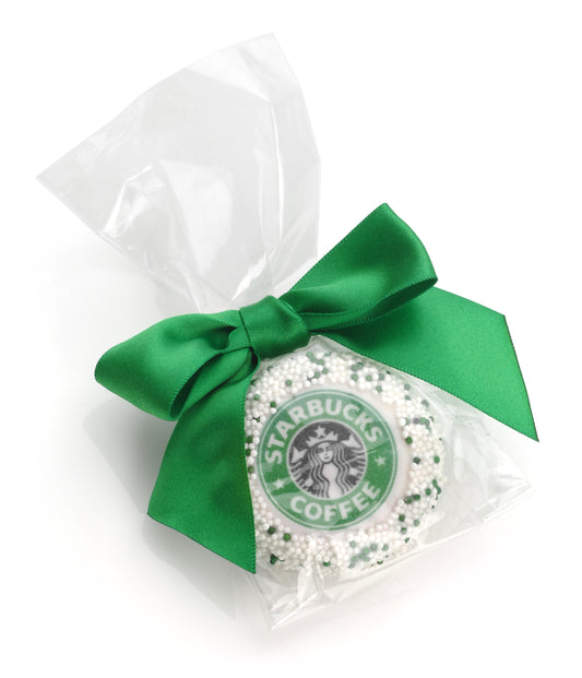 Logo Hand Dipped & Decorated Sandwich Cookie- Gift Bagged with Bow