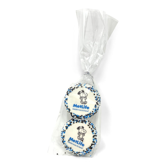 Logo Hand Dipped & Decorated Sandwich Cookie - Cello Bag of 2