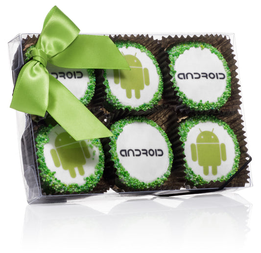 Logo Hand Dipped & Decorated Sandwich Cookie-Clear Box of 6