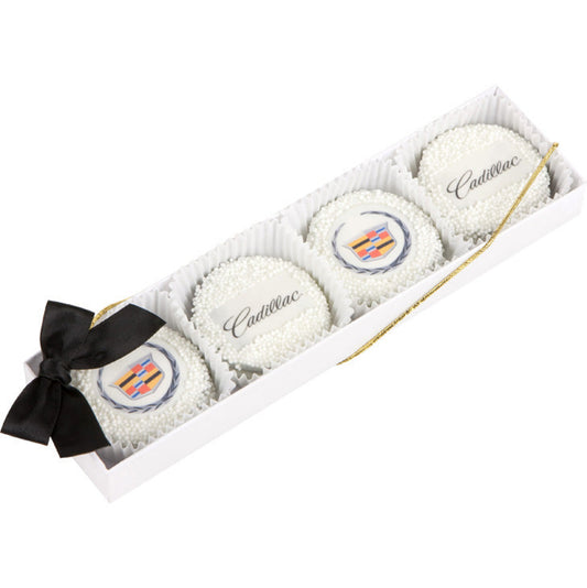 Logo Hand Dipped & Decorated Sandwich Cookie-Box of 4