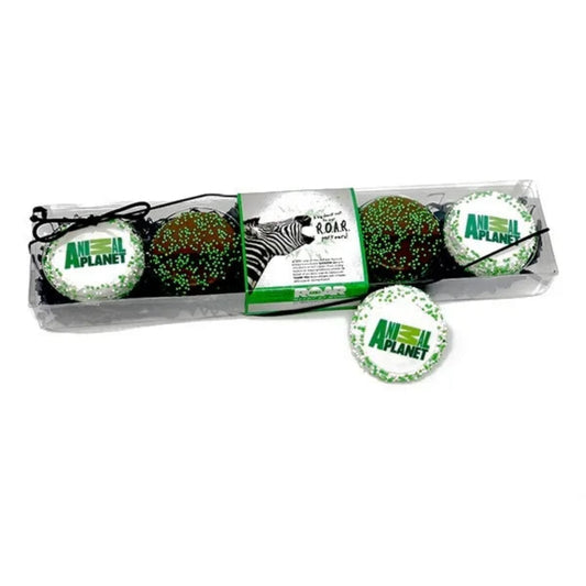 Logo Hand Dipped & Decorated Sandwich Cookie-Clear Gift Box of 5 with Sleeve Option (3 Logo + 3 Plain )