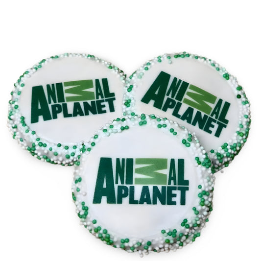 Logo Thin Hand Dipped & Decorated Chocolate Wafer Cookie