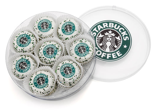 Crystal Clear Round Box of 16 Logo/Photo Sandwich Cookies