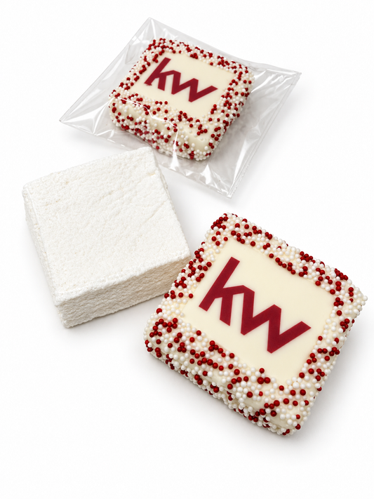 2.25 inch Chocolate Dipped & Decorated Marshmallow Square- Individually Wrapped