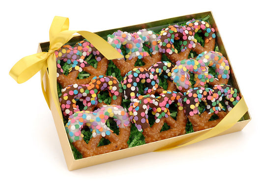 Chocolate Confetti Pretzel Twists, Box of 9