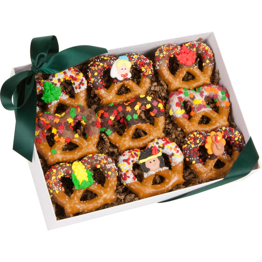 Thanksgiving Chocolate Pretzel Twists, Box of 9