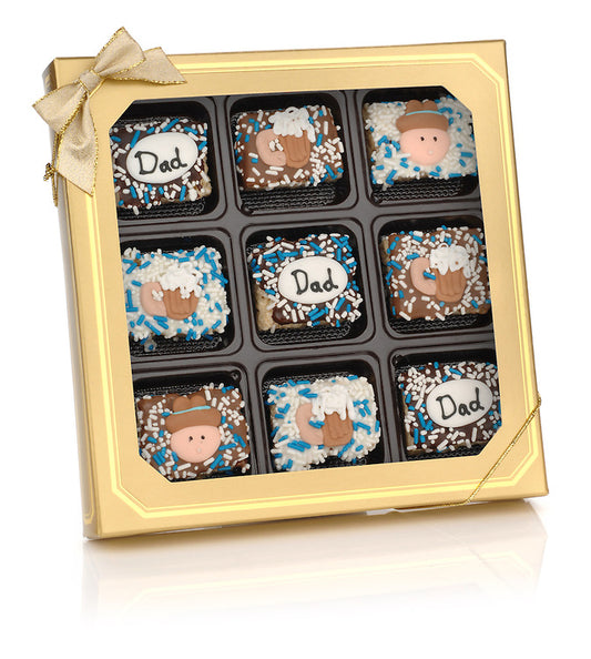Father's Day Chocolate Dipped Mini Crizpy- Window Gift Box of 9