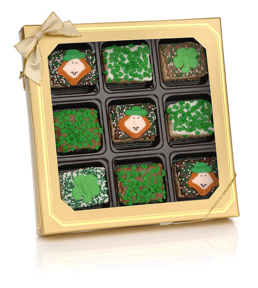 St. Patrick's Day Chocolate Dipped Mini Crizpy- Window Gift Box of 9