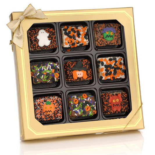 Halloween Chocolate Dipped Mini Crizpy- Window Gift Box of 9