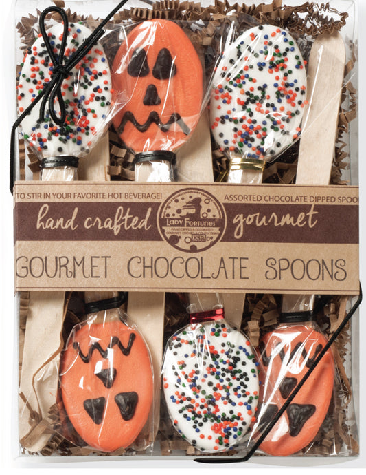 Set of 6 Pumpkin & Sprinkles Chocolate Stir Spoons