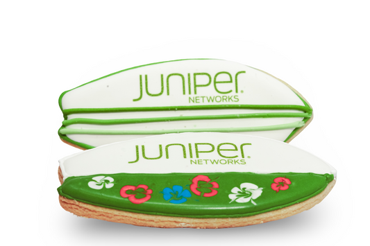 4 Inch Surfboard Cookie- Hand Iced with Edible Print