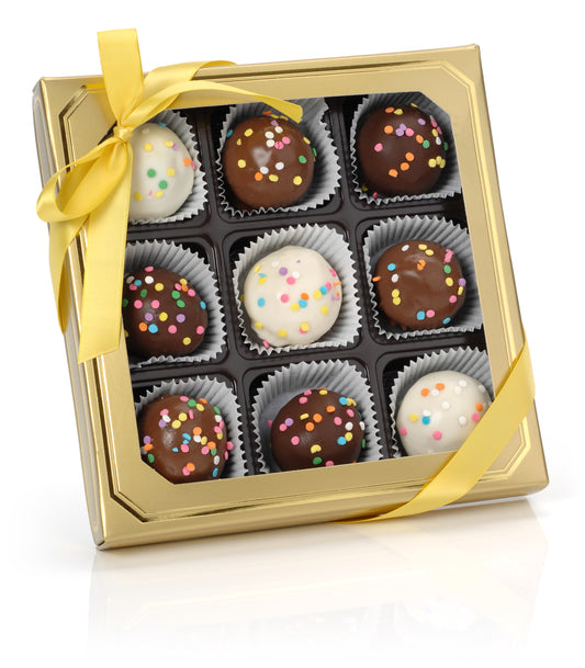 Confetti Belgian Truffle Cake Bons- Gold Gift Box