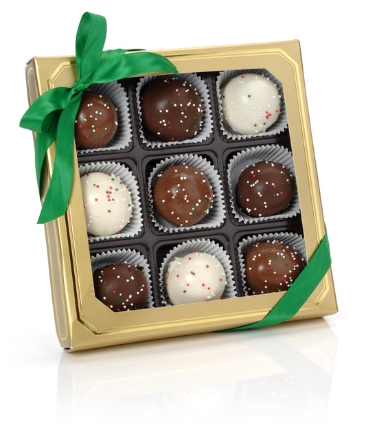 Holiday Belgian Truffle Cake Bons-Gold Gift Box