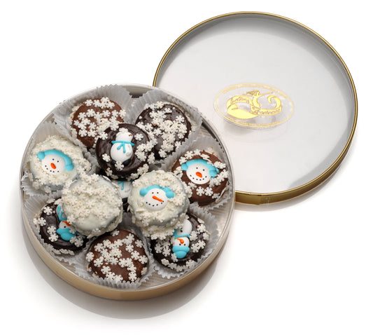 Winter Hand Dipped & Decorated Sandwich Cookie- Wheel of 16