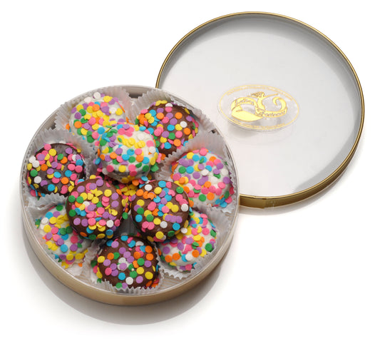 Confetti Hand Dipped & Decorated Sandwich Cookie- Wheel of 16