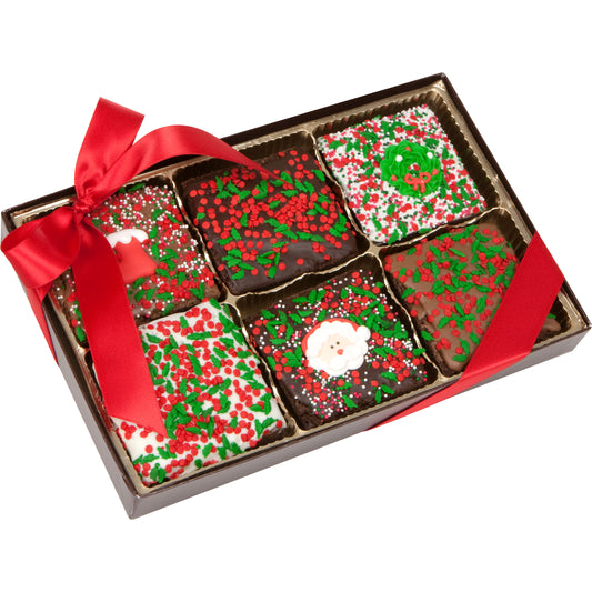 Chrsitmas Triple Chocolate Extra Large Brownies- Gift Box of 6