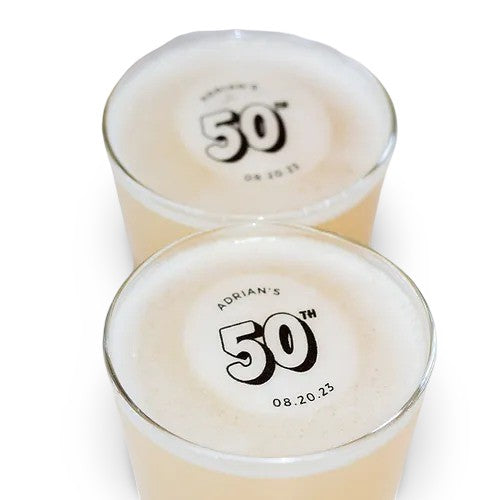 2.13" Custom Printed Drink Topper -Individually Bagged