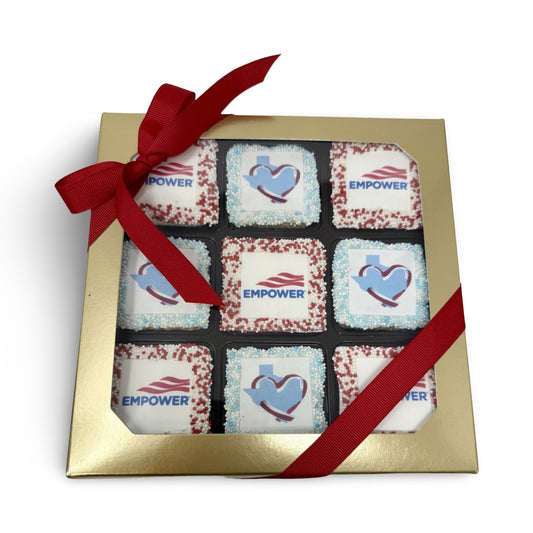 Empower Rice Treats and Marshmallows- Gold Window Gift Box of 9