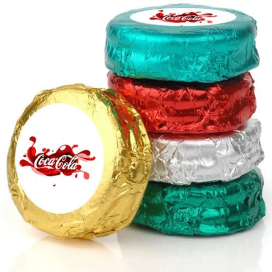 Foil Wrapped Hand Dipped & Decorated Sandwich Cookie- Single with 1.5 Custom Label