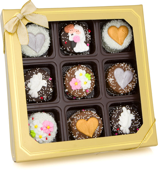 Wedding Gold Box of 9 Sandwich Cookies