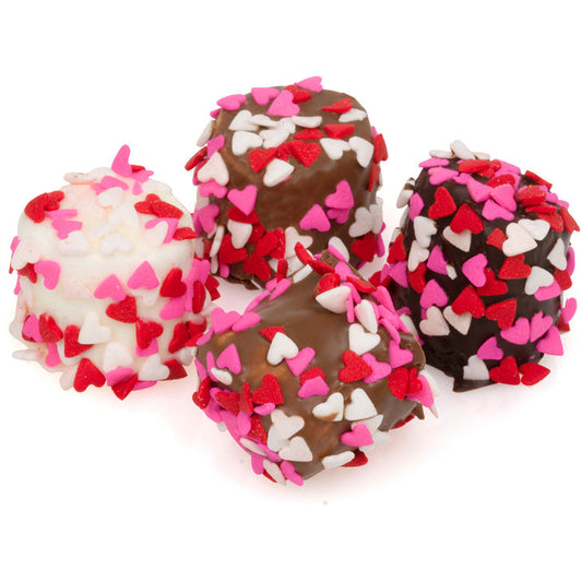 Heart Srpinkle Hand-Dipped Marshmallows- Individual Puffs