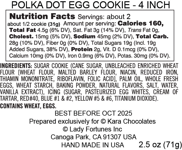 POLKA DOT EGG COOKIE- 4 INCH