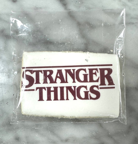 Stranger Things Printed Cookie- 3.5" x 2" Individually Shrink Wrapped