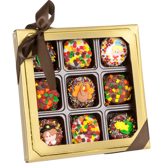 Thanksgiving Hand Dipped & Decorated Sandwich Cookie- Gift Box