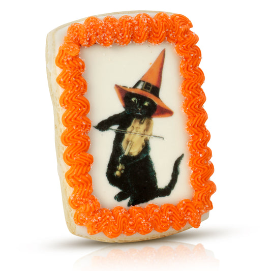 Vintage Halloween Cat Iced Cookie Card- Single