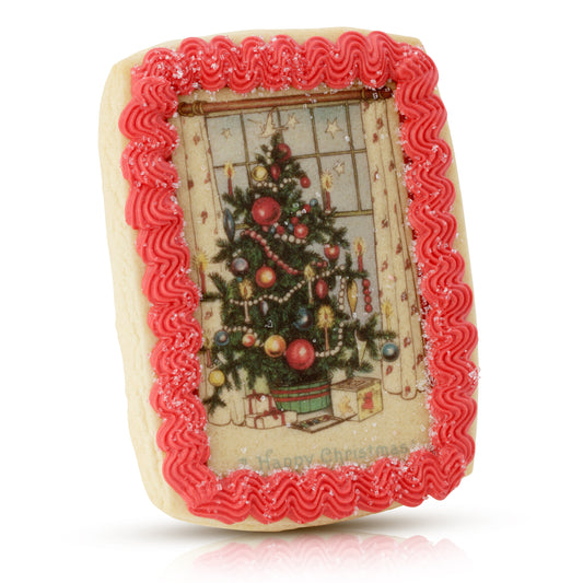 Vintage Christmas Tree Cookie Card-Naked Single